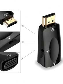 Adaptador Convertidor  A Vga con salida de Audio 3.5mm - Negro - Ver 1