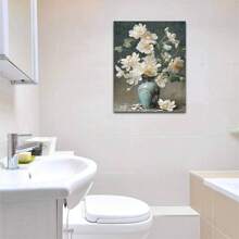 1 Framed Bottle Illustration Picture Decoration, White Floral Poster Decoration, Wall Art Canvas Print, Suitable For Bedroom, Dining Room, Living Room Decoration - Multicolor - View 6