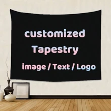 1pc Customizable Personalized Wall Tapestry With Photos & Text, Suitable For Birthday, Wedding, Halloween, Christmas, Party, Father's/Mother's Day, Home Decor, Bedroom Aesthetics, Room Flag, Room Decoration, Wall Hanging,SummerHoliday