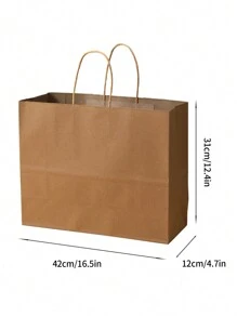 12 个牛皮纸礼品袋，大尺寸纸袋，适用于食品、烘焙、外卖、鞋子、服装、礼品和购物 - 彩色 - 查看 2