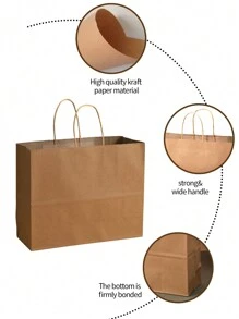 12 个牛皮纸礼品袋，大尺寸纸袋，适用于食品、烘焙、外卖、鞋子、服装、礼品和购物 - 彩色 - 查看 4