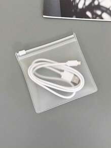 5/10/15/20 件透明数据线磨砂拉链收纳袋、充电线盒线缆整理器、磨砂拉链袋、拉链自封袋、珠宝收纳袋拉链封口防尘袋、PVC 可重复密封袋、抗氧化拉链袋塑料袋 - 白色 - 查看 3