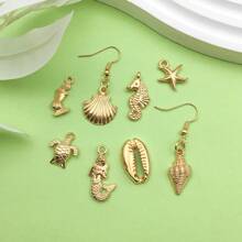 30pcs Mixed KC Golden Sea Ocean Marine Life Starfish Charms For Bulk Summer Jewelry Necklace Earrings Bracelet Making DIY Craft Accessories - Gold - View 7