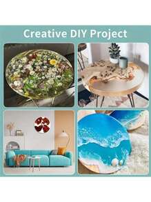 1pc Extra Large Resin Table Mold, 7-14 Inch Round Silicone Epoxy Resin Mold, Suitable For River Table, DIY Crafts, Cutting Board, Desktop Decor - White - View 9