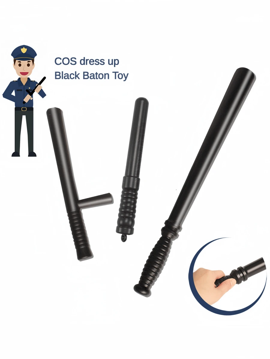 1pc Halloween Cosplay Party Performance Prop Plastic Police Baton Toy - Multicolor - View 1