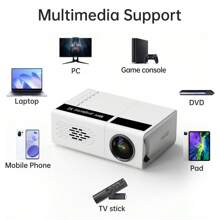 有线同屏投影仪，小巧易携带，适合派对、家庭影院、办公室、宿舍，3000流明，支持1080P，可与USB/AV/HD配对。 - 查看 6