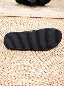 Men's Black Slide Sandals,  Comfortable Slippers - Black - View 6