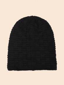 MAKEFGE 1pc Unisex Outdoor Casual Fashion Warm Personalized Streetwear Autumn/Winter Thermal Lined Thick Knit Beanie Hat Suitable For Daily Wear - F & S Standard - View 3