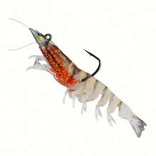 1 件装软虾式软塑料鱼饵，高品质耐用淡水和咸水游泳饵，适合鲈鱼垂钓