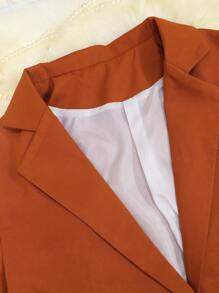 FD1114 Spring Women's Two Pieces Set Long Sleeve Coat &Office Business Pants - Coffee Brown - View 10