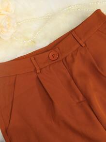 FD1114 Spring Women's Two Pieces Set Long Sleeve Coat &Office Business Pants - Coffee Brown - View 9