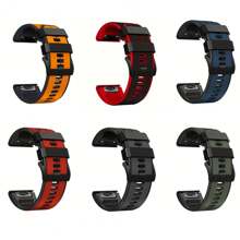 QCTOG Cinturino in silicone da 22 mm e 26 mm, facile montaggio rapido, rilascio rapido regolabile, durevole sostituto per Garmin Fenix 7 7X Pro 5 5X Plus 6X 6 Epix Gen 2 Approach S70 S60 S62, per Garmin Forerunner 935 945 955 965 Enduro MK1 MK2i Instinct 2X Tactix 7 Pro, in una varietà di colori per un'esperienza di smartwatch comoda e facile - Multicolore - Visualizzare 3