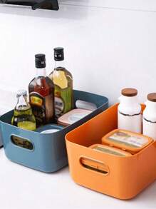1 件桌面收纳盒矩形办公桌钥匙化妆品收纳盒收纳篮厨房收纳储物盒杂物收纳盒储物篮塑料零食家用厨房收纳盒多种颜色四种尺寸 - 彩色 - 查看 6