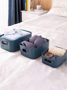 1 件桌面收纳盒矩形办公桌钥匙化妆品收纳盒收纳篮厨房收纳储物盒杂物收纳盒储物篮塑料零食家用厨房收纳盒多种颜色四种尺寸 - 彩色 - 查看 4