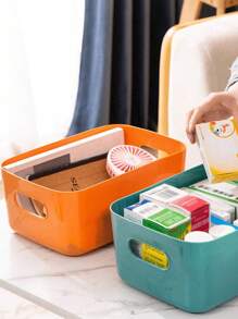 1 件桌面收纳盒矩形办公桌钥匙化妆品收纳盒收纳篮厨房收纳储物盒杂物收纳盒储物篮塑料零食家用厨房收纳盒多种颜色四种尺寸 - 彩色 - 查看 5