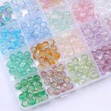 100/360/720pcs 8mm Glass Beads With Cracked Design, DIY Jewelry Necklace Bracelet Accessories Kit - Multicolor - View 7