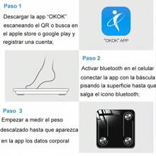 Bascula Digital Corporal y Muscular Balanza Inteligente Análisis de datos múltiples APP Recargable - Negro - Ver 4