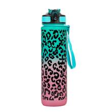 1 pieza Botella de agua deportiva con estampado de leopardo de 32oz (aproximadamente 1000ml) con pajilla, adecuada para correr, fitness, saltar la cuerda, actividades al aire libre - Multicolor - Ver 11