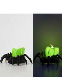 万圣节蜘蛛蜡烛 LED 灯，无焰 LED 蜡烛，南瓜鬼头氛围灯，幽灵电动闪烁假蜡烛，适用于万圣节派对装饰万圣节装饰房间装饰万圣节花园装饰礼物仙女节日装饰节日装饰 - 暖白色 - 查看 12