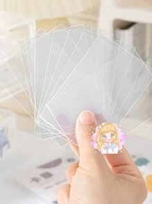 100pcs High Clear Transparent Card Sleeves, 56*87mm Fit For 3-Inch Small Cards, Suitable For Mini Cards, Kpop Photo Cards And Idol Albums, Acid-Free CPP Protection Covers - Clear - View 5