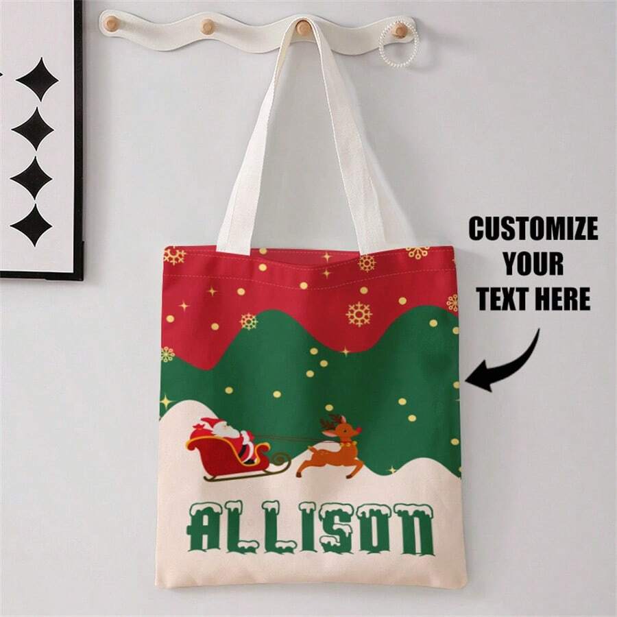 1 chiếc túi tote vải bố tùy chỉnh, thiết kế độc đáo (ảnh, phong cảnh, hình minh họa), có thể gấp gọn, dung tích lớn, nhẹ, thời trang, túi xách cá nhân, túi đeo vai, túi mua sắm thông thường, vật dụng cần thiết cho mùa tựu trường. - Nhiều màu - Xem 1