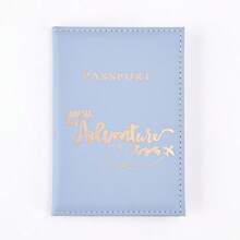 طقم مشبك جواز سفر محسوم الاسم ذو مجموعة 2قطعة, طقم حماية جواز السفر الشعبي من البولي يوريثان والرخام, طقم بطاقة إرشادية متعددة الوظائف لزوجين - الأزرق - مشاهدة 3