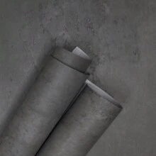1卷 15.7x196.8 英寸混凝土壁纸，剥离和粘贴混凝土水泥纹理墙纸卷厚哑光深灰色接触纸可移除自粘防水乙烯基用于厨房台面，翻新贴纸剥离墙板，墙纸，壁纸，春季装饰物品刷新您的家，拉玛装饰贴纸礼物生日毕业 - 深灰色 - 查看 2
