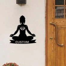 Personalized Wooden Buddha Wall Art - Custom Name Meditation Decor - Multicolor - View 2