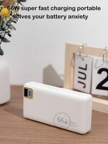 Powerbank portatile da 20000mAh con ricarica ultra rapida da 66W tramite USB-C e USB-A, facile da trasportare con display digitale LED intelligente, compatibile con iPhone e Android