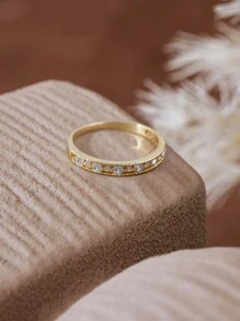 1 chiếc nhẫn cổ tròn bằng bạc Sterling S925 kiểu cổ điển, món quà trang sức tinh tế, phụ kiện dành cho nữ. - nhẫn - Xem 4