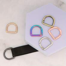5 chiếc móc khóa vòng lò xo hình chữ D phù hợp cho thắt lưng, ba lô, túi xách, ví, móc chìa khóa, kẹp carabiner - màu đen - Xem 7