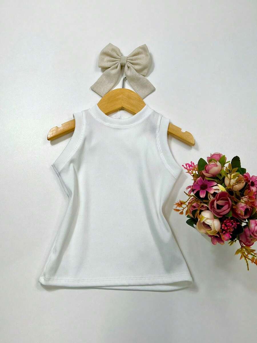 Regatinha Ribana Premium Children's Tank Top Women's Blouse Fashion Blogueirinha Launch - 白色 - 查看 1