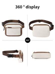 1pc PU Leather Leisure Lady Fanny Pack Adjustable Waist Bag For Casual, Work Or Travel Sport Activities