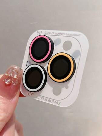 Protetor de Lente de Vidro Luminoso Compatível com iPhone 16 15 Pro Max, Anel de Metal Brilhante Compatível com iPhone 14 13 Plus 12 Pro Max Mini, Presente para Aniversário, Família, Amigos, Protetor de Lente, Acessórios de Telefone, À Prova d'Água, à Prova de Choques, Anti-Queda, Resistente a Arranhões, Anti-Impressão Digital, Cobertura Completa