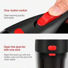 CascadeVac,Household Car Dual-Use High-Power Handheld Wireless Car Vacuum Cleaner USB Charging Mini Home Vacuum Cleaner,0-200w Power - Pink - View 6