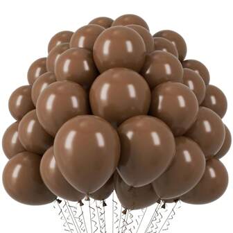 20/40/60/100 个棕色气球 18 英寸 12 英寸 10 英寸 5 英寸棕色乳胶派对气球适用于毕业典礼、熊主题派对、婚礼、生日、新娘送礼会、送礼会、周年派对装饰、圣诞节