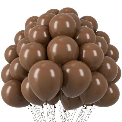 20/40/60/100 piezas de globos de látex marrones de 45 cm, 30 cm, 25 cm, 12 cm, adecuados para decoración de graduación, fiestas con tema de osos, bodas, cumpleaños, duchas nupciales, fiestas, aniversarios y Navidad