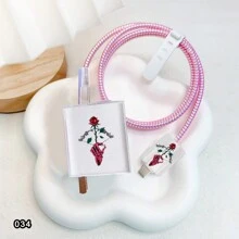 5件套骷髅猫图案数据线保护套 兼容小米67W-90W充电器 防摔防摔保护套 - 彩色 - 查看 4