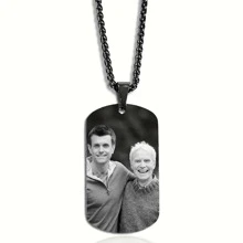 Personalized Photo Pendant Necklace - Laser Engraved Pendant - Gift With Photo - Gift For Family And Friends