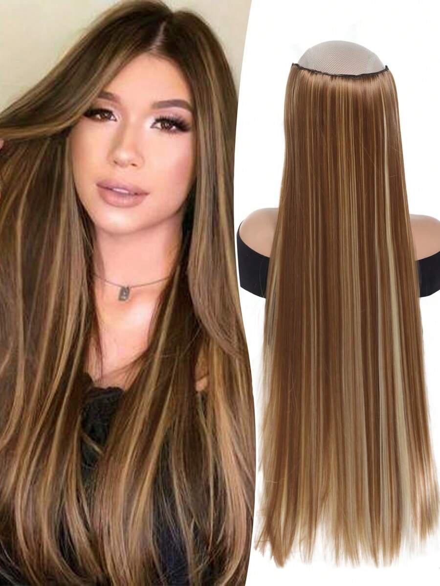 40-Inch Long Straight Clip-In Synthetic Hair Extensions For Women/Girls, Suitable For Various Occasions Including Music Festivals, Holidays And All Seasons, Piano Color Hair Extensions