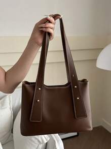 Stylish Design Sense Shoulder Bag, Underarm Bag With Large Capacity, Suitable For Women Commuting, Travel And Outdoor Use, Tote Bags For Ladies - Coffee Brown - View 11