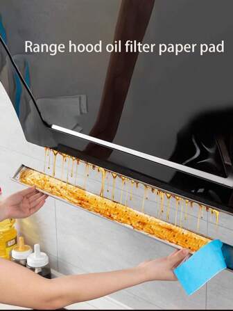 Set de 10 almohadillas absorbentes de tela no tejida, adecuadas para la caja de aceite y la ranura de aceite de la campana extractora de aspiración lateral, para uso en la cocina