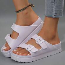 Comfortable Women's Sandals - EVA With Double Buckle, Ideal For Summer Dresses