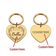 定制钥匙扣2024新款防丢宠物身份牌雕刻姓名牌圆形吊坠项圈狗牌配件免费定制 - 彩色 - 查看 3