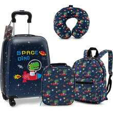 5-Piece Children's Suitcase Set, Kids Trolley With Backpack, Neck Pillow, Lunch Box, Luggage Tag, Children's Luggage With Wheels, Travel Suitcase With Telescopic Handle For Children From 3 Years