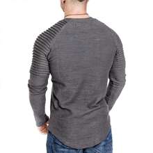 Playera Cuello Redondo Manga Larga Lisa Para Hombre Casual - Gris - Ver 3