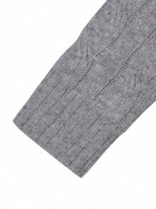 Men's Plain Knitted Casual Long Sleeve Pullover Sweater - Grey - View 6