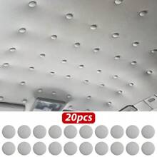 40pcs Car Headliner Repair Clips Screws Buttons Fasteners For Fixing Detached Roof Lining Upholstery - Gray Velour Plaid - Gray 40pcs - View 12