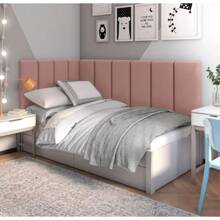 RECTANGULAR Upholstered Headboard 60x20cm UNIT - Màu xanh lam - Xem 3