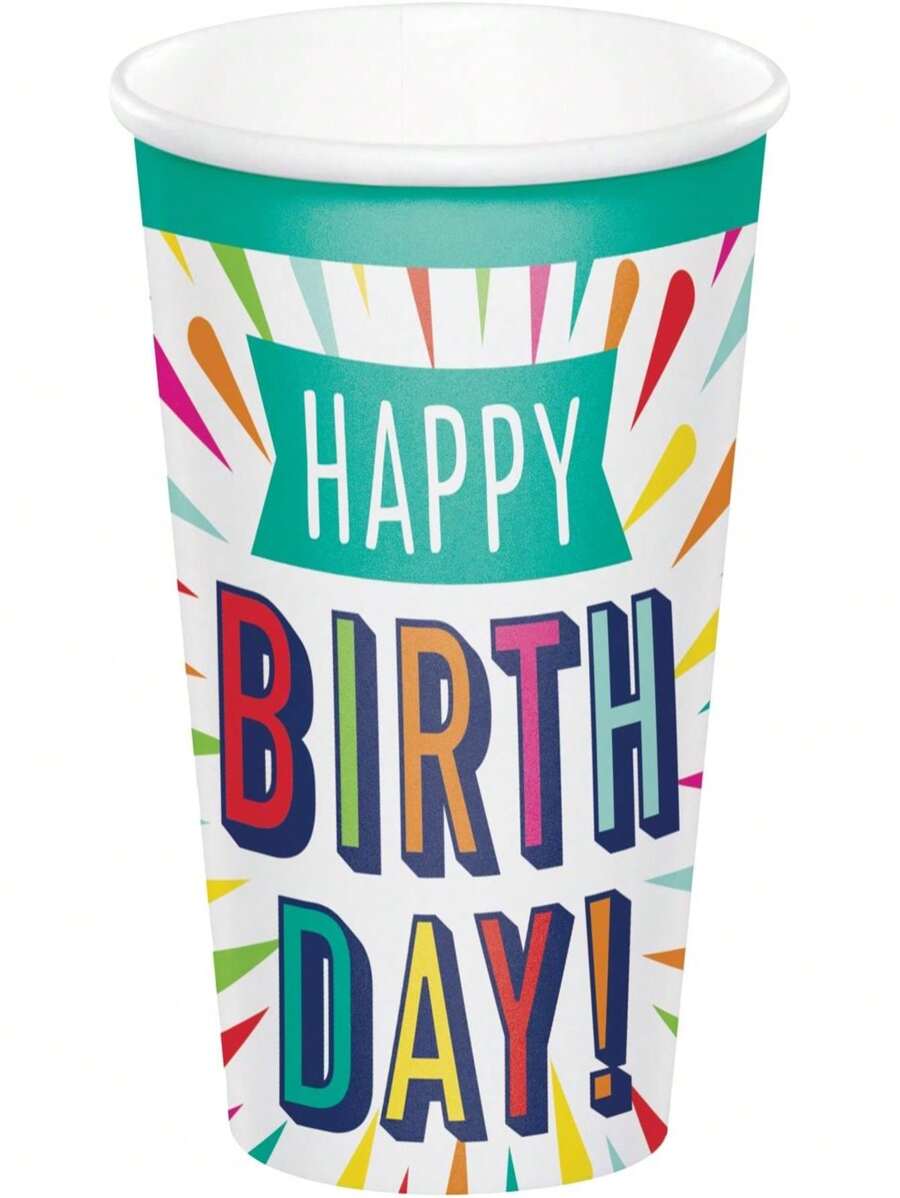 Creative Converting 346329 9 Oz Birthday Burst Cups - 96 Count - Nhiều màu - Xem 1